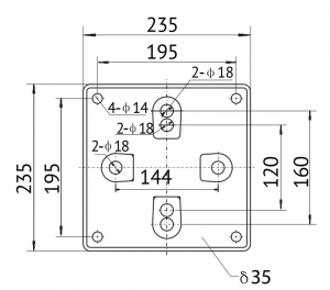 Присоединительная база (тип БАЗА А) для насосов TG32-18/2 - TG100-33/2T